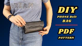 🔴PDF pattern + DIY handmade leather PHONE BELT BAG | Easy Craft Tutorial