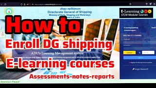 How to Enroll for E-Learning on DG-Shipping website || STCW