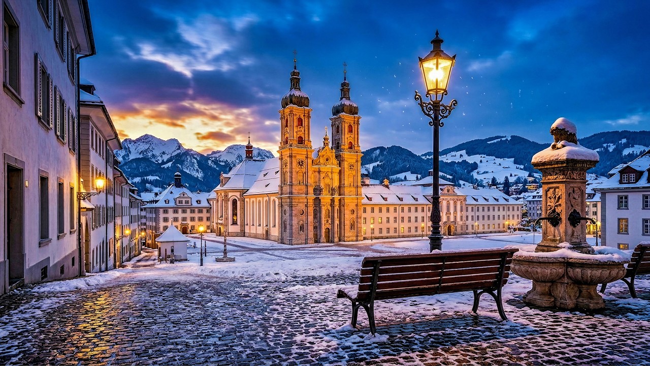 Immersive street-level walking tour through St Gallen Old Town, Switzerland, showcasing authentic urban landscapes, local architecture, and the vibrant atmosphere of the city's neighborhoods