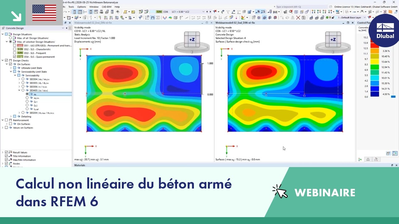 Webinaire, | Calcul non linéaire du béton armé dans RFEM 6