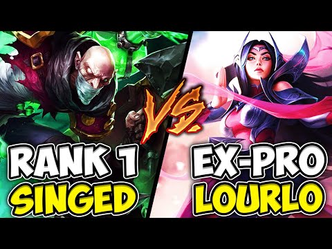 RANK 1 SINGED VS. EX PRO TOP LANER LOURLO!! - League of Legends