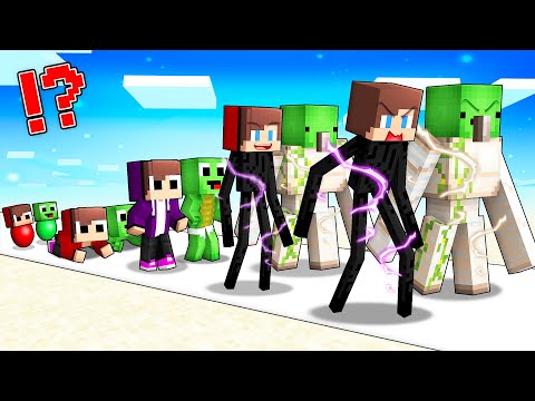 JJ And Mikey Evolve Into ENDERMAN And GOLEM !? JJ And Mikey Became MUTANTS in Minecraft Maizen
