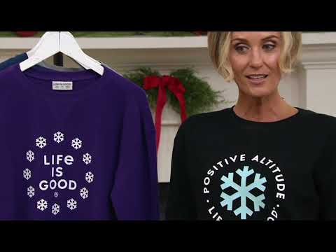 Life is Good Winter Theme Thermal Long Sleeve Top on...