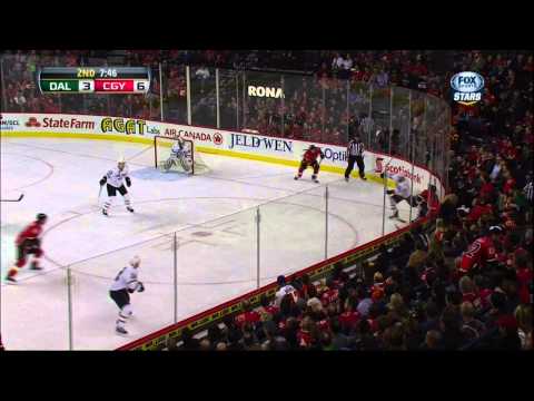 Curtis Glencross goal Feb 13 2013 Dallas Stars vs Calgary Flames NHL Hockey