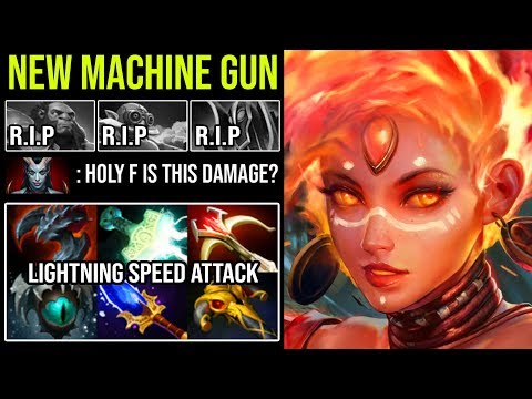 NEW MACHINE GUN!!! Physical Lina Carry CANCER Attack Speed + Max Range OMG Crit DotA 2