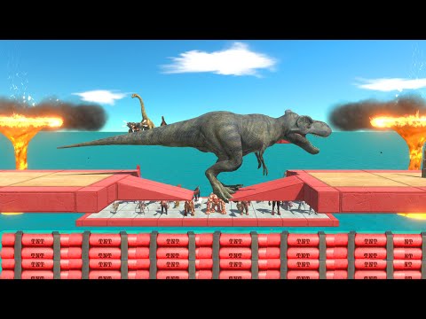 The challenge of jumping over dynamite and destroying the enemy - Animal Revolt Battle Simulator
