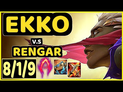GREVTHAR (EKKO) vs RENGAR - 8/1/9 KDA JUNGLE GAMEPLAY - BR Ranked GRANDMASTER
