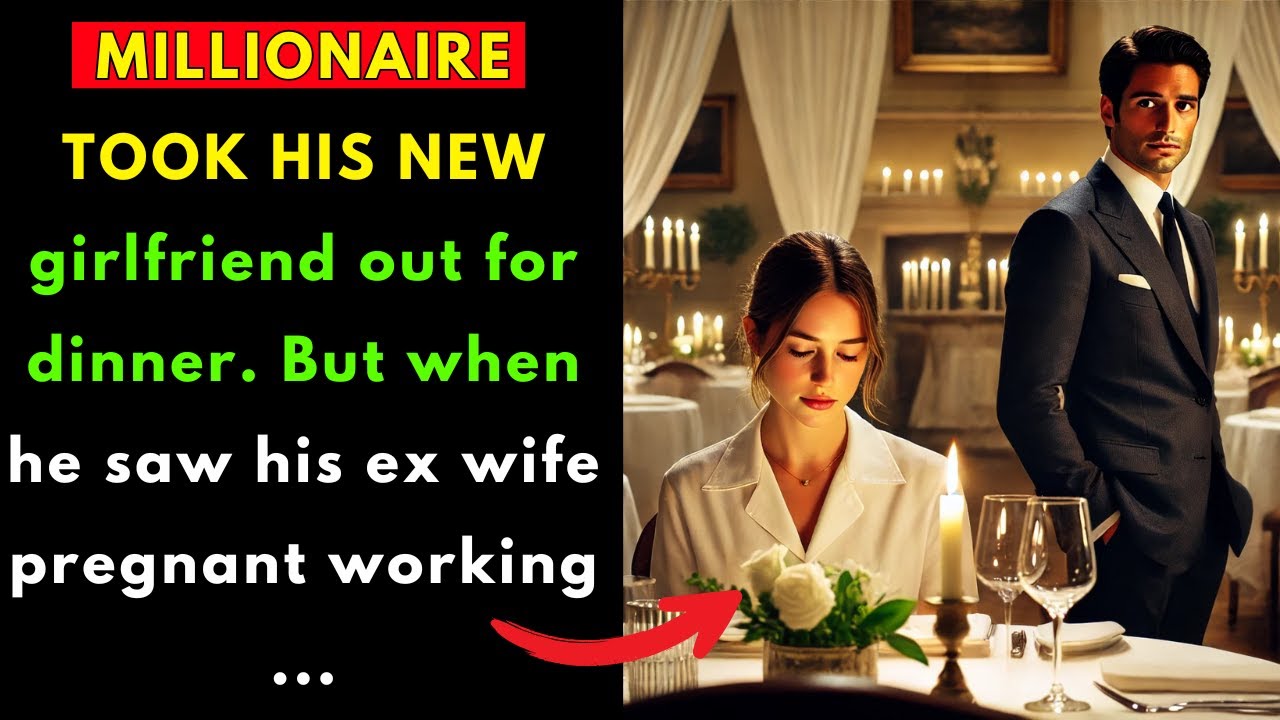 MILLIONAIRE TOOK HIS NEW GIRLFRIEND OUT FOR DINNER. BUT WHEN HE SAW HIS EX-WIFE PREGNANT WORKING...