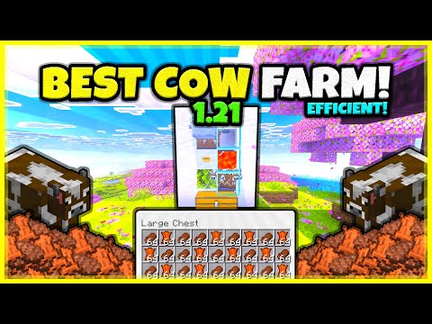 BEST COW FARM EVER! (VERY FAST!) In Minecraft Bedrock 1.21