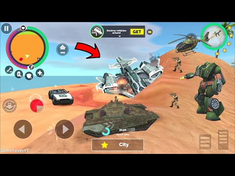 Vegas Crime Simulator 2 - (Transformer Robot Tank Destroy Modern Civilization Ship) - Gameplay HD