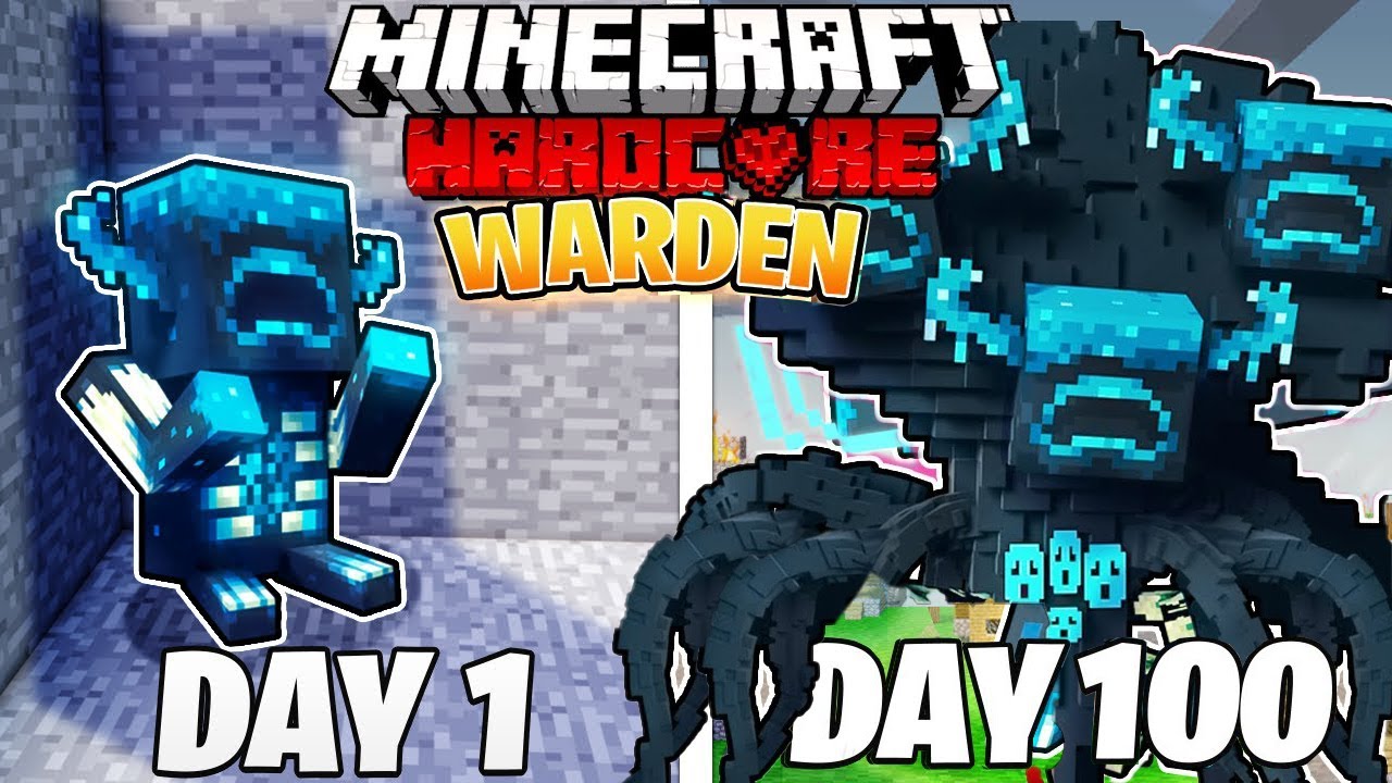 I survived 100 days as an old warden in minecraft hardcore #minecraft