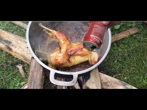 Whole Roasted Chicken With Coca Cola and Banana Flower | How To Roasted Chicken in Cambodia