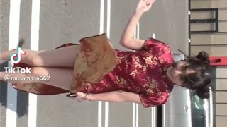 【TikTokまとめ】風でチャイナドレスがめくれ上がり…