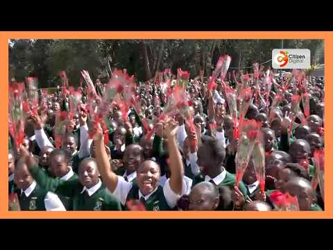 Parents join their girls and teachers to clebrate Valentine's Day at Alliance Girls' School