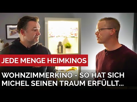 Wohnzimmerkino - so hat sich Michel seinen Traum erfüllt. 15 Lautsprecher, 4 Sub, Leinwand & TV