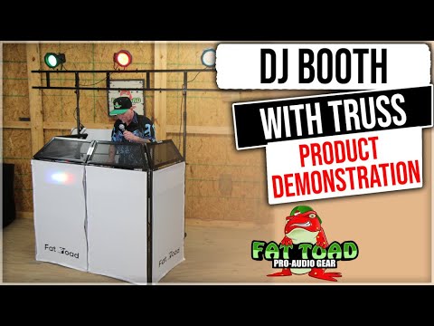 FAT TOAD DJ Booth with 8FT Lighting Truss Stand Package (QuickFOLD Series) – Foldable Panel Tabletop Platform Facade Scrim Cover – Video Light Projector Display Workstation For Sound System Event image 16