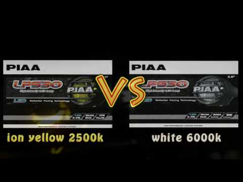 Night time review, PIAA LED LP530 9.4 watt ion Yellow 2500k vs White 6000k