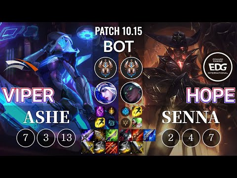 HLE Viper Ashe vs EDG Hope Senna Bot - KR Patch 10.15
