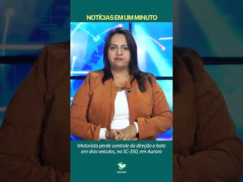 Aurora: Motorista de 21 anos perde controle, bate em carreta e carro na SC-350