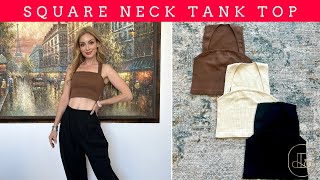 Stay Cute & Comfy in Sleeveless Square Neck Tank Tops! 💖👚