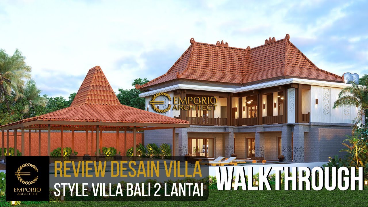 Video 3D Jasa Arsitek Desain Villa Bali Modern 2 Lantai Lebar 24.2 m, Luas Bangunan 368 m<sup>2</sup>