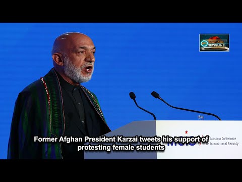 Former Afghan President Karzai tweets his support of protesting female students