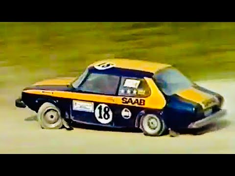 British Rallycross Championship 1980 Will Gollop Saab 99 Turbo Nick Oatway Ford Escort.