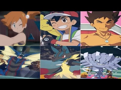 Ash, Misty e Brock usam a Mega Evolução | Megas Lucario, Gyarados e Steelix