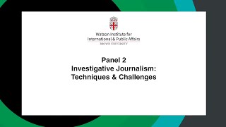 Investigative Journalism: Techniques & Challenges (Conference — Media and Democracy in Africa)