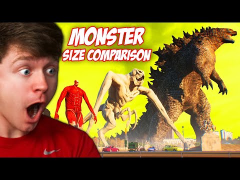 MONSTER SIZE COMPARISON but in FIRST PERSON! (Reaction)