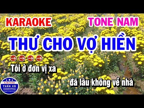 Karaoke Thư Cho Vợ Hiền | Nhạc Sống Tone Nam Karaoke Tuấn Cò