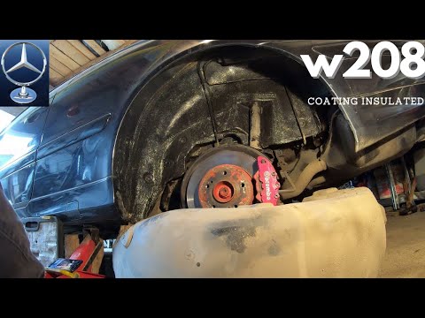 Mercedes CLK W208 rear wheel inner wing anti-rust coating insulated with Vaseline,vaselina,4K