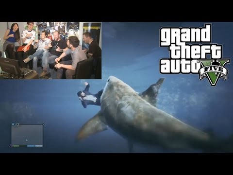 Let's Play GTA 5: Shark Hunt - GTA 5 vs. Jim Swallow and Jared Gettizen