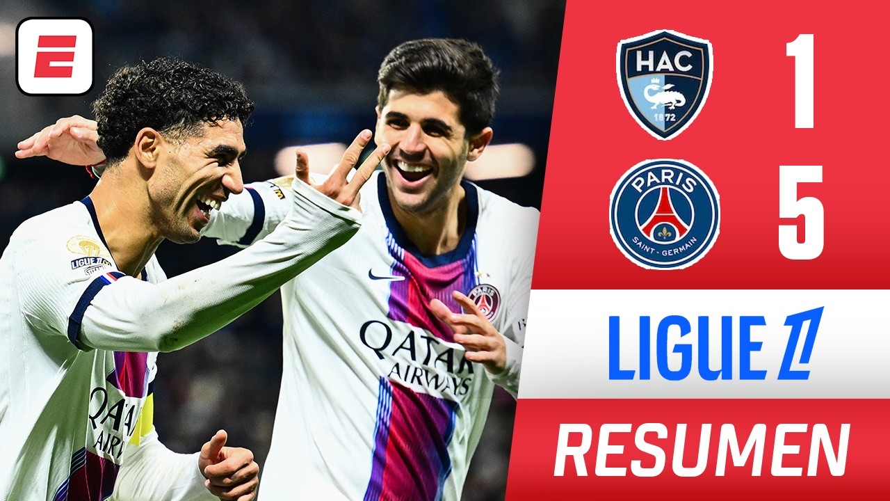 PALIZA del PSG al LE HAVRE con HAT-TRICK de Hakimi. Ferran se PERDIÓ VARIAS y SOLO | Ligue 1