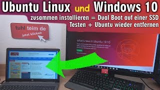 Windows 10 und Ubuntu Linux installieren 👉 Dual Boot auf einer SSD ⭐ Ubuntu wieder entfernen