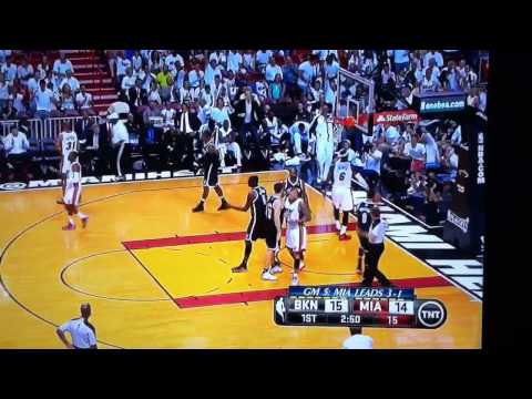 Lebron great And1 assist by Chalmers game 5 Brooklyn at Mia