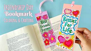 Friendship Day Bookmark Craft | Free Coloring Bookmark Template | Fun Coloring Craft Activity
