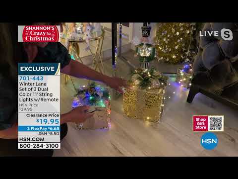 Winter Lane Set of 3 Dual Color 11' String Lights with R...