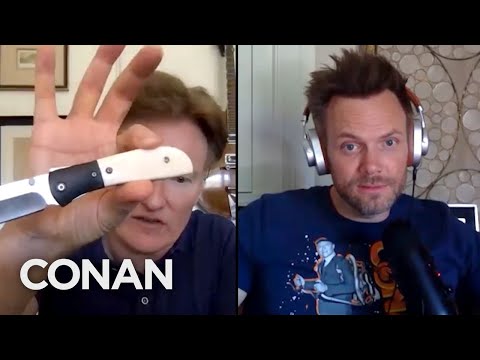 Joel McHale Likes To Gift Conan With Brass Knuckles & Knives | CONAN on TBS