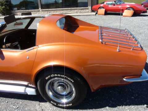 1971 Ontario Orange Corvette Stingray Dark Saddle Int 4spd Video