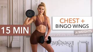 15 MIN CHEST + FLABBY ARMS I Boob Lift, Bingo Wings - weights or bottles