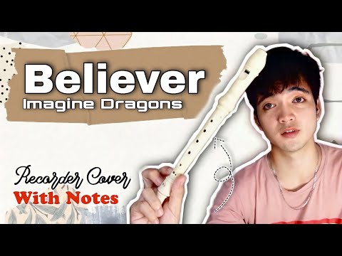 BELIEVER (Imagine Dragons) - Recorder Flute Cover with Easy Letter Notes and Lyrics