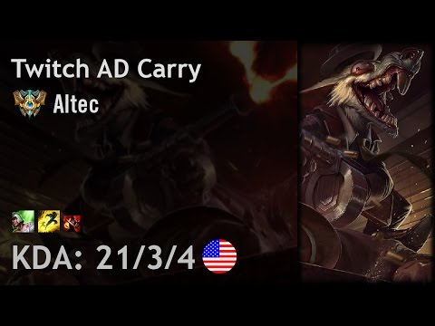Twitch AD Carry vs Ezreal - Altec - NA Challenger Patch 7.1