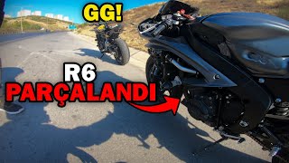MT-07 ÇALDIM YOLDA KALDIM! | R6 GRENAJ UÇTU! | MOTOVLOG #116