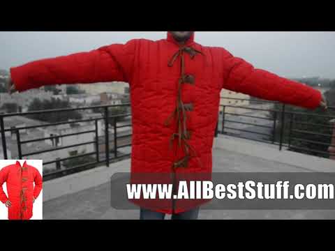 Watch YouTube Video for Cotton Gambeson Padded Armour Aketon Medieval Coat Jacket