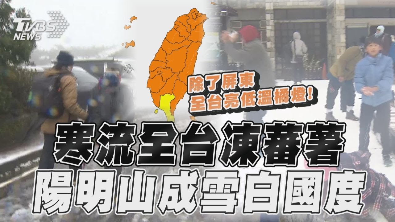 影音/寒流發威全台凍蕃薯再現! 陽明山、拉拉山成雪白國度