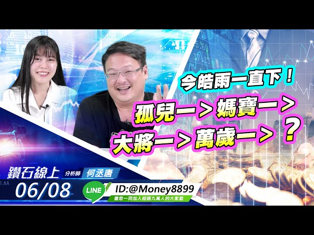 【鑽石線上】0608 今皓雨一直下！孤兒一＞媽寶一＞大將一＞萬歲一＞？|無字幕搶先看|何丞唐