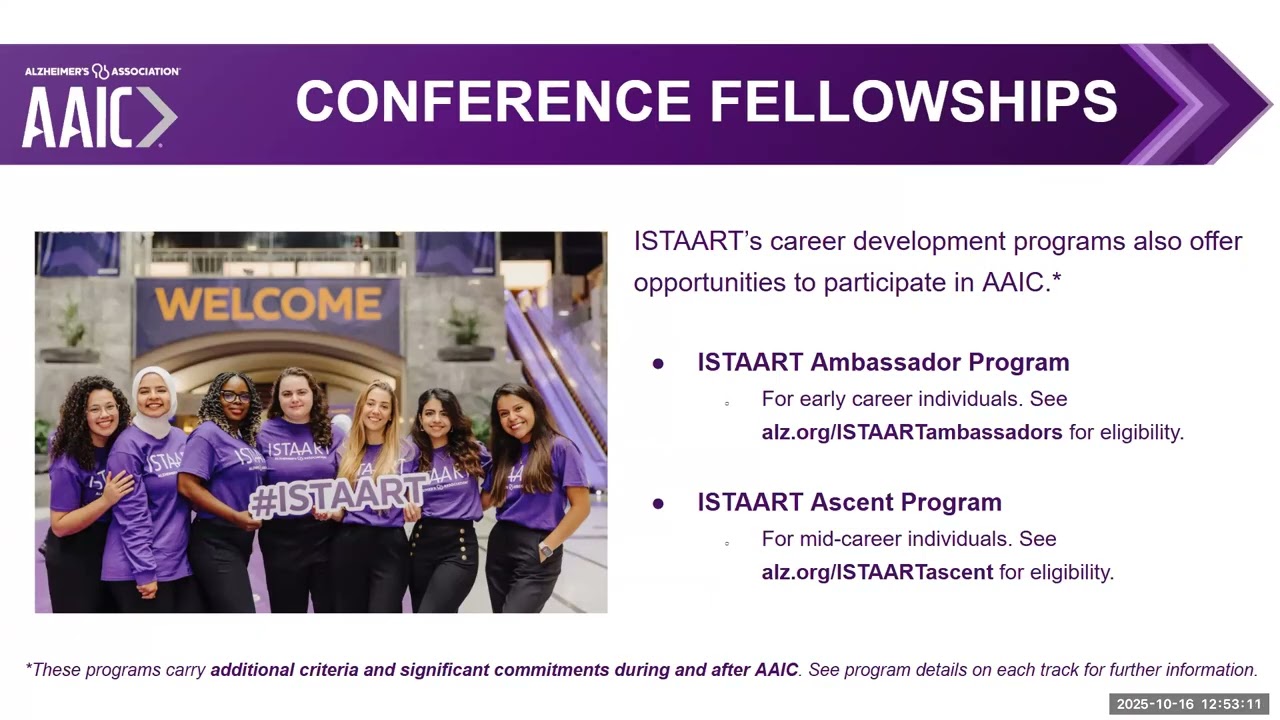 ISTAART Guide to AAIC: Travel Fellowships