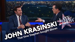 John Krasinski vs. Stephen Colbert: Who Paid for Dinner