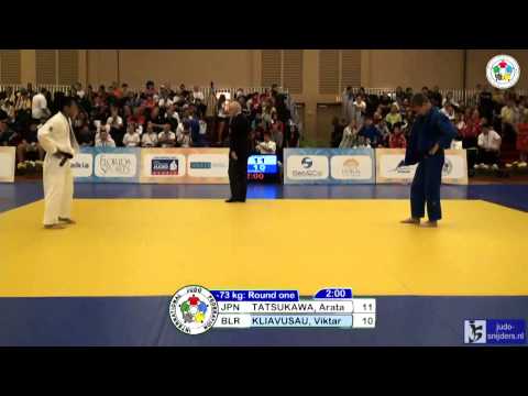 Judo 2013 Wold Championship Miami Cadets: Tatsukawa (JPN) - Kliavusau (BLR) [-73kg]